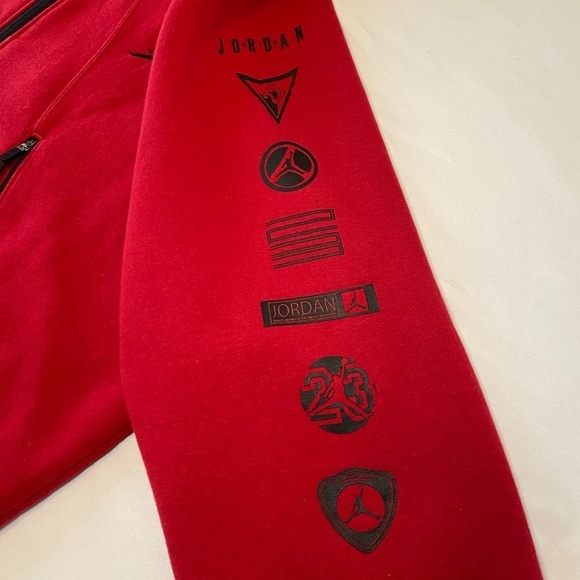 Air Jordan RARE Jumpman Y2k Hooded Zip Sweatshirt-Black/Red-Size XXL - Picture 8 of 15